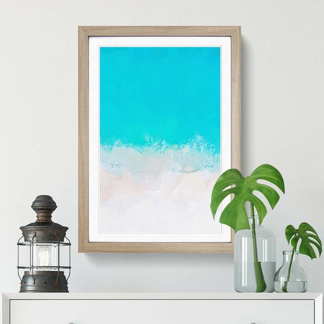 Maldives Beach Abstract Art - Picture Frame Graphic Art Print East Urban Home Frame Option: Oak, Size: 91cm H x 60cm W x 2cm D on Productcaster.