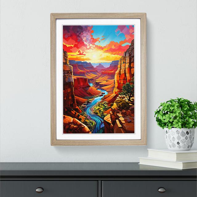 Grand Canyon Modern - 31686 Piece Single Picture Frame Print on Wood Natur Pur on Productcaster.