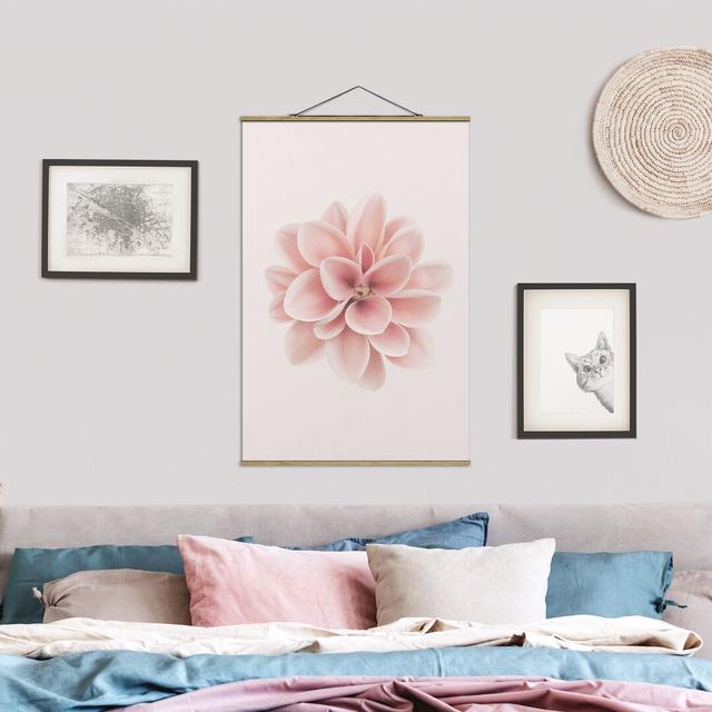 Wandbild Dahlia Pink Pastel Flower Centered Mercer41 Größe: 150 cm H x 100 cm B x 0,3 cm T on Productcaster.