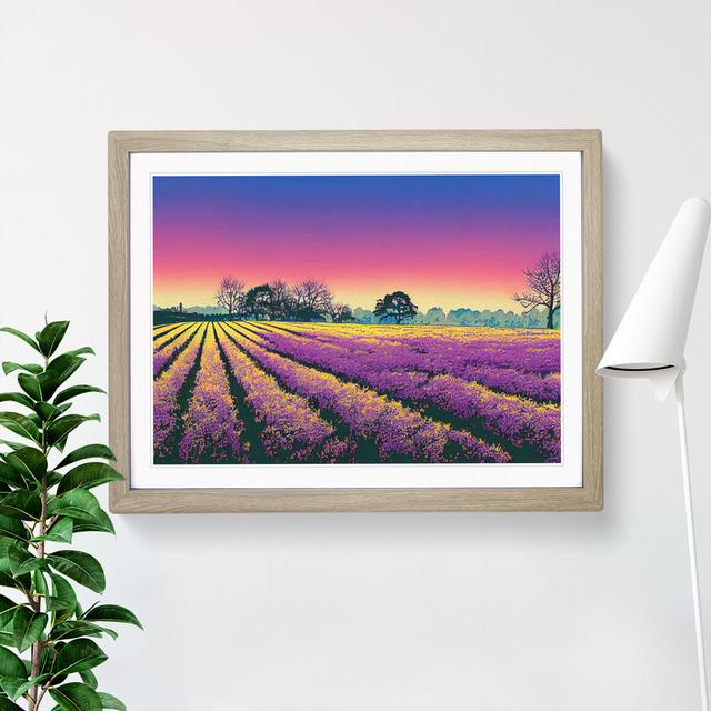 Pure Bluebell Field - Single Picture Frame Print Marlow Home Co. Size: 25cm H x 34cm W x 2cm D, Frame Colour: Oak Framed on Productcaster.