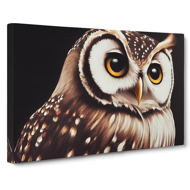 Face Of An Owl Vol.4 - Wrapped Canvas Print Alpen Home Size: 40cm H x 60cm W x 3cm D on Productcaster.