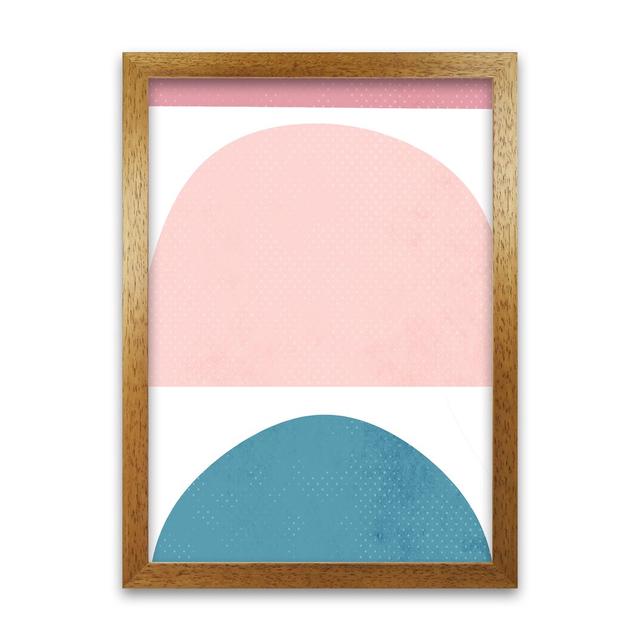 Abstract Blue And Pink Original - Graphic Art Print on Paper Norden Home Frame Option: Oak Frame, Size: 30cm H x 21cm W x 3cm D on Productcaster.