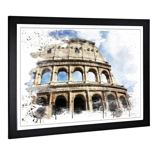 'Coliseum Rome Italy' Graphic Art Print Latitude Run Size: 45cm H x 62cm W, Format: Framed Picture on Productcaster.