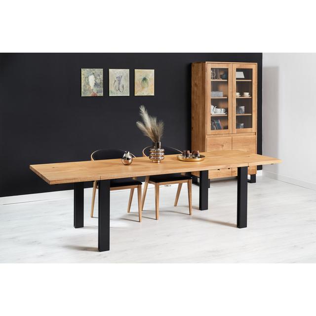 Krull Extendable Solid Wood Top Metal Base Dining Table Alpen Home Size: 75cm H x 120cm L x 90cm W on Productcaster.