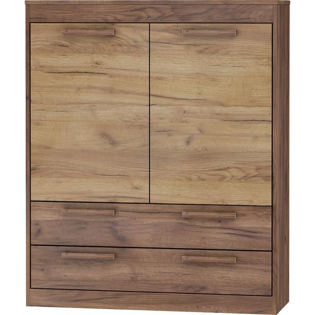 Frey 100 Cm Wide 2 Drawer Highboard Latitude Run Colour (Body/Front): Craft Tobacco/Golden Craft on Productcaster.