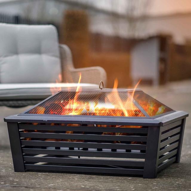 Holguin 51Cm H x 89Cm W Steel Wood Burning Outdoor Fire Pit with Lid Marlow Home Co. on Productcaster.