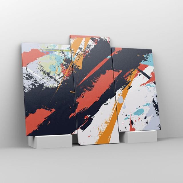 Abstraction Graffiti Modern - 3 Piece Wrapped Canvas Painting Ivy Bronx Size: 100cm H x 130cm W x 1.8cm D on Productcaster.