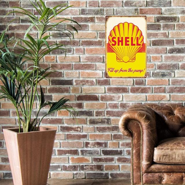 Large Metal Sign 60 X 49.5Cm Shell Happy Larry Size: 60cm H x 49.5cm W x 0.225cm D on Productcaster.