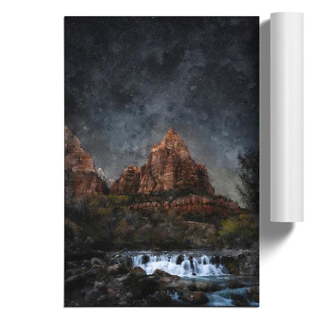 Stars Above Zion National Park In Utah - No Frame Print East Urban Home Size: 30cm H x 21cm W x 0.1cm D on Productcaster.