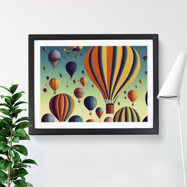 Art Deco Hot Air Balloons Vol.2 - Single Picture Frame Print Marlow Home Co. Size: 34cm H x 46cm W, Frame Colour: Black on Productcaster.