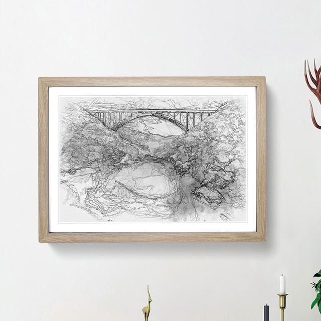 New River Gorge Bridge - Picture Frame Graphic Art Print East Urban Home Size: 45cm H x 63cm W x 2cm D, Frame Option: Oak Framed on Productcaster.