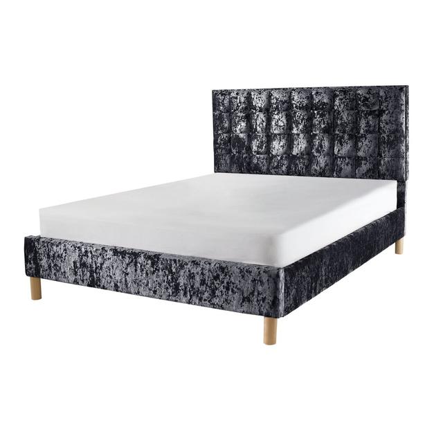 Premier Design Upholstered Bed Frame Mercer41 Size: Kingsize (5'), Upholstery Colour: Denim on Productcaster.