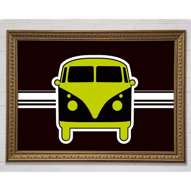 Retro Vw Camper Van Lime Green Framed Print Ebern Designs Size: 29.7cm H x 42cm W x 3cm D on Productcaster.