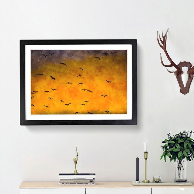 Egrets at Sunset - Picture Frame Graphic Art Print East Urban Home Size: 24cm H x 33cm W x 2cm D, Frame Option: Black Framed on Productcaster.