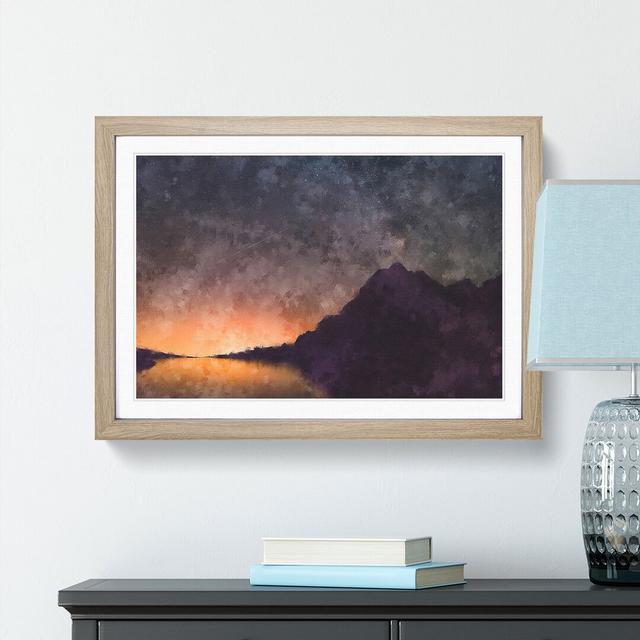 Stars over the Lake in Slovakia - Picture Frame Graphic Art Print East Urban Home Format: Oak Framed, Size: 24cm H x 33cm W x 2cm D on Productcaster.