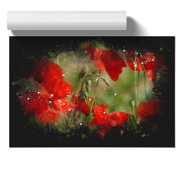 Field of Poppies Vol.7 Paint Splash - Unframed Graphic Art on Paper East Urban Home Size: 21cm H x 30cm W x 0.1cm D on Productcaster.