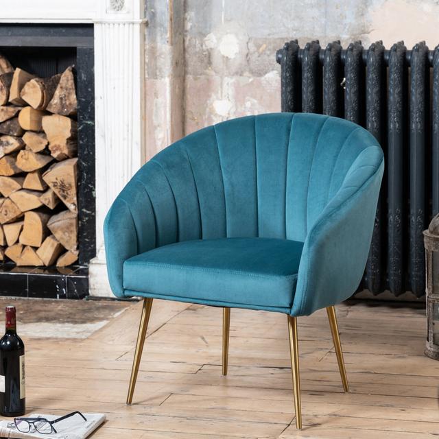 Jaylynn Upholstered Accent Chair Etta Avenue Upholstery Colour: Teal on Productcaster.