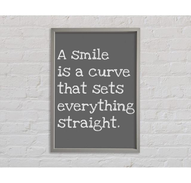 Smile Is A Curve Grey - Print Bright Star Size: 118.9cm H x 84.1cm W x 3.3cm D on Productcaster.