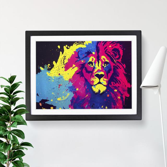 Lion Splash Vol.5 Abstract - Picture Frame Graphic Art Latitude Vive Size: 34cm H x 46cm W x 2cm D, Frame Colour: Black on Productcaster.