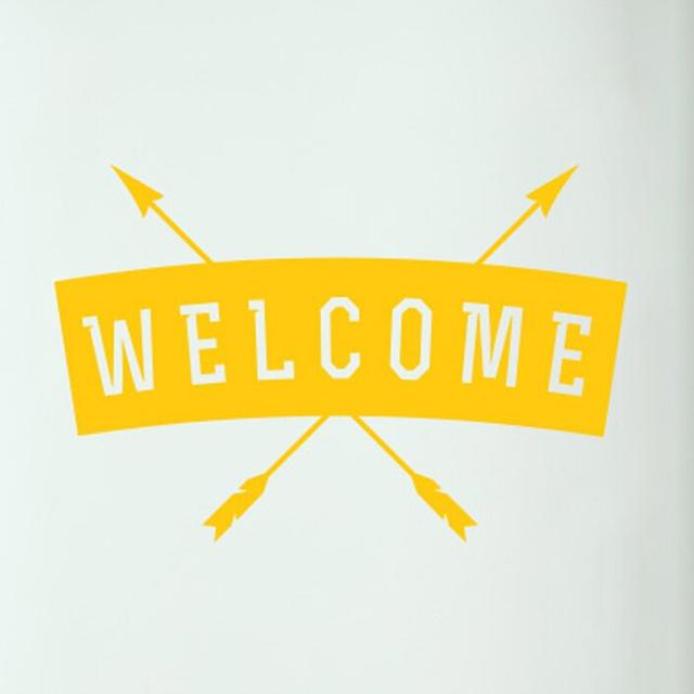 Welcome Arrows Banner Door Room Wall Sticker 17 Stories Colour: Dark Yellow on Productcaster.