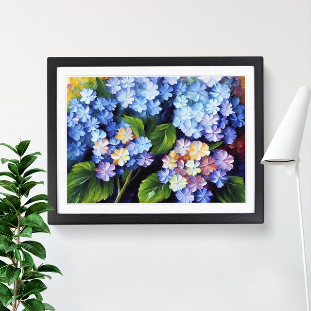 Hydrangea Flowers Vol.3 - Single Picture Frame Painting Marlow Home Co. Size: 46cm H x 64cm W x 2cm D, Frame Colour: Black on Productcaster.