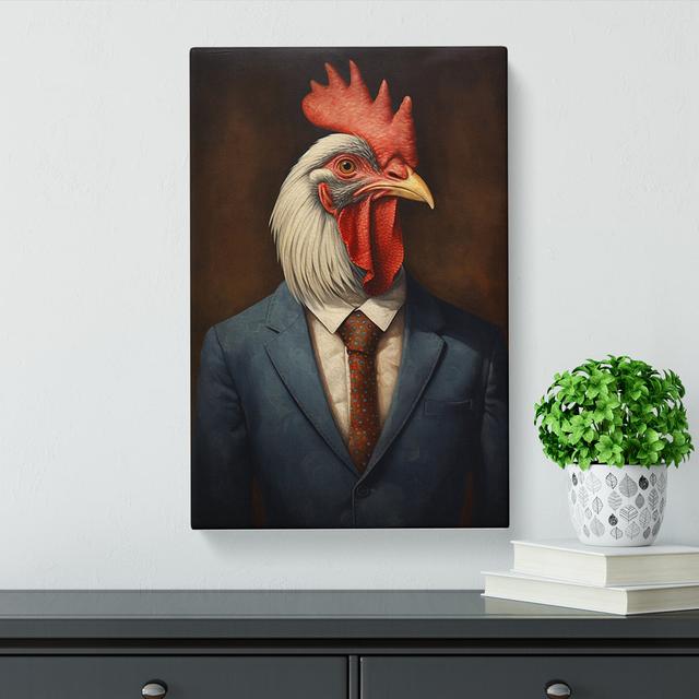 Rooster Dadaism Art Happy Larry Size: 60cm H x 40cm W x 3cm D on Productcaster.