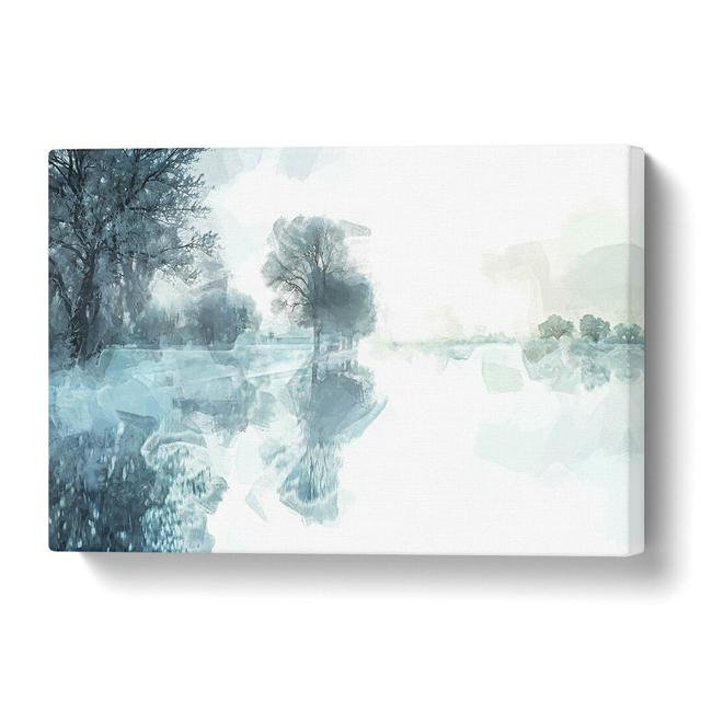 'Trees Reflecting in a Lake at Winter' Graphic Art Print on Canvas East Urban Home Size: 50 cm H x 76 cm W on Productcaster.