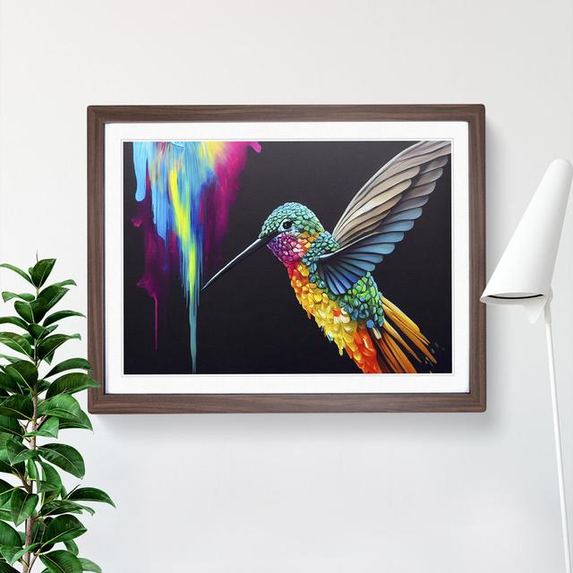 Hummingbird Vol.1 Abstract - Picture Frame Graphic Art ClassicLiving Frame Colour: Walnut Framed, Size: 34cm H x 46cm W x 2cm D on Productcaster.