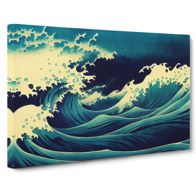 Japanese Waves Crashing Vol.2 House of Hampton Size: 40cm H x 60cm W x 3cm D on Productcaster.