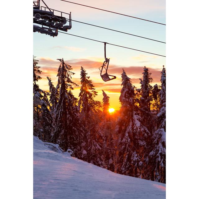 Ski Lift At Sunset In January, Oslo Norway by ROMAOSLO - No Frame Art Prints on Canvas Alpen Home Size: 30cm H x 20cm W on Productcaster.