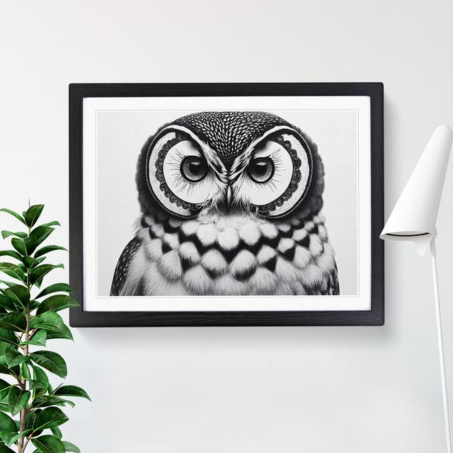 XH1022-9500X Unreal Owl - Single Picture Frame Print Alpen Home Frame Colour: Black Framed, Size: 34cm H x 46cm W x 2cm D on Productcaster.