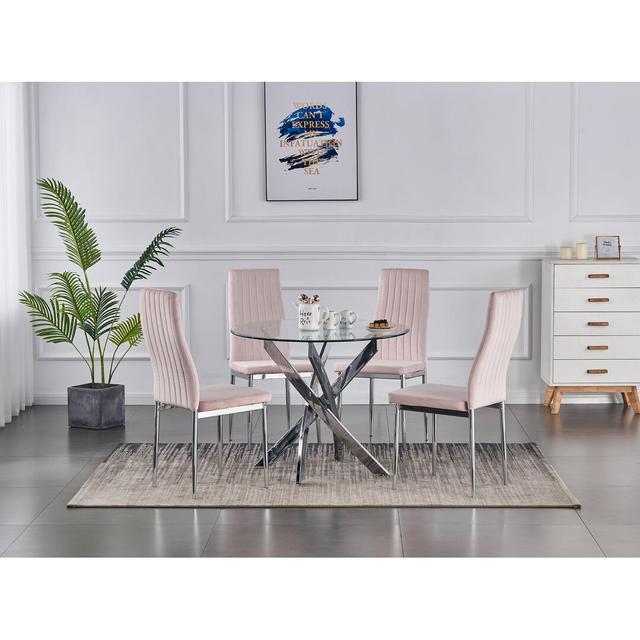 5 - Piece Dining Set Ivy Bronx Colour (Chair): Pink on Productcaster.