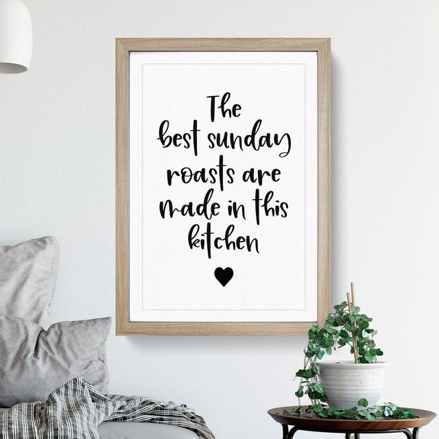 Sunday Roasts - Picture Frame Typography East Urban Home Size: 36cm H x 27cm W x 2cm D, Frame Option: Oak on Productcaster.