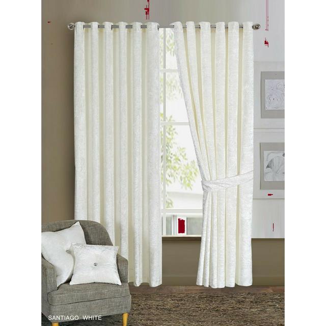 Magdeline Room Darkening Curtain (Set of 2) Canora Grey Colour: White, Panel Size: 168cm W x 137cm D on Productcaster.