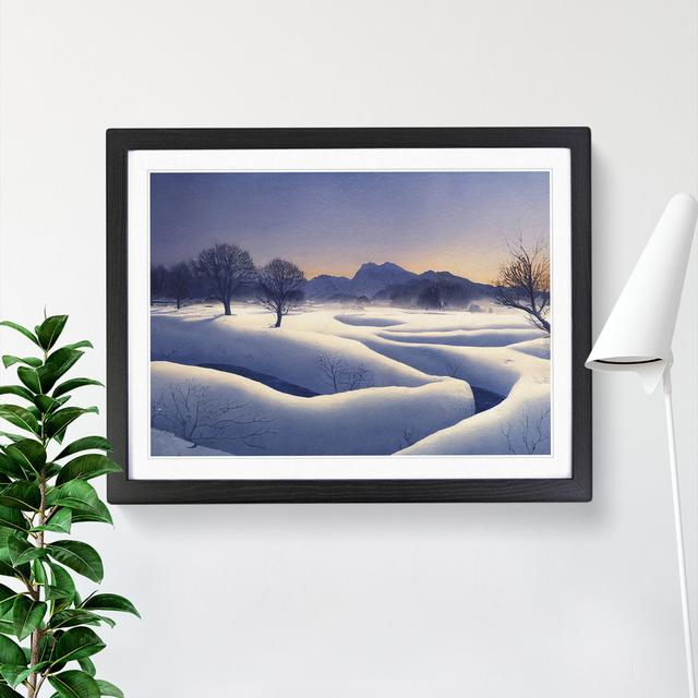 Winter Mountain Landscape Vol.3 - Picture Frame Painting Alpen Home Format: Black Framed, Size: 25cm H x 34cm W x 2cm D on Productcaster.