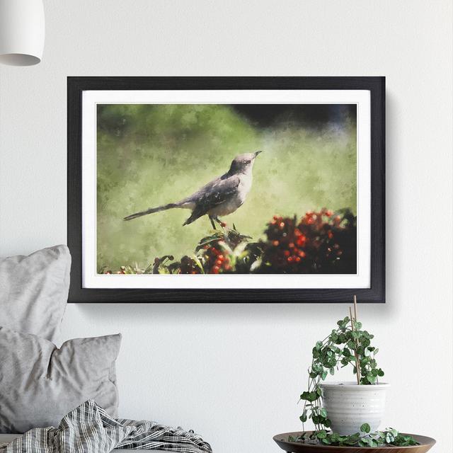 Mockingbird - Picture Frame Graphic Art East Urban Home Frame Option: Black, Size: 27cm H x 36cm W x 2cm D on Productcaster.