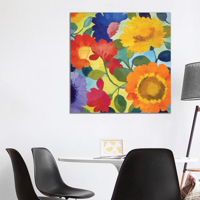 Market Flowers II by Kim Parker - Wrapped Canvas Painting ClassicLiving Size: 93.98cm H x 93.98cm W x 3.81cm D on Productcaster.