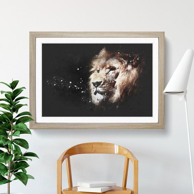 Lion Vol.8 - Picture Frame Graphic Art East Urban Home Size: 36cm H x 48cm W x 2cm D, Frame Option: Oak Framed on Productcaster.