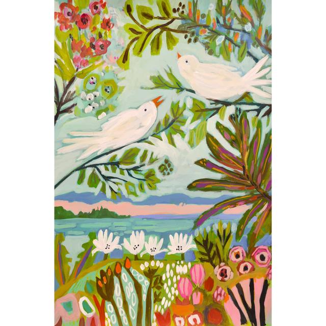 Birds In The Garden I - Wrapped Canvas Painting Rosalind Wheeler Size: 30cm H x 20cm W on Productcaster.