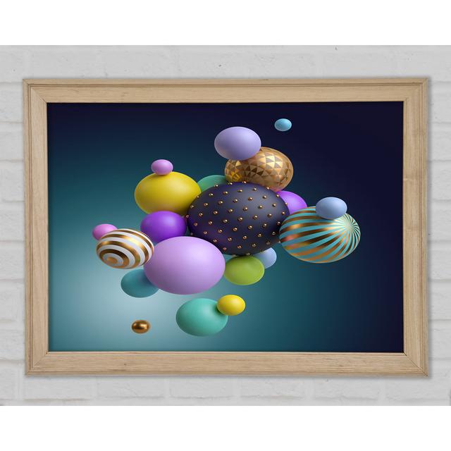 Spheres Of Three Dimensional Abstract - Single Picture Frame Art Prints Ivy Bronx Size: 42cm H x 59.7cm W x 1.5cm D on Productcaster.