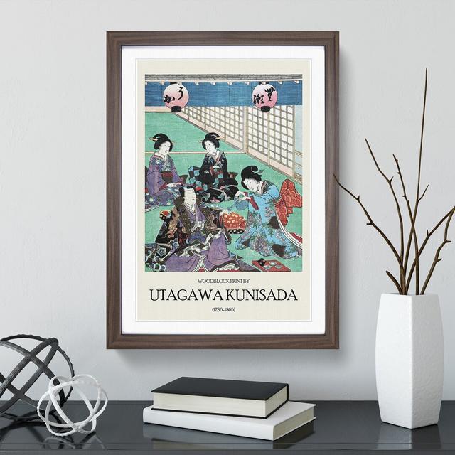 Tea House by Utagawa Kunisada - Picture Frame Painting East Urban Home Frame Option: Walnut Framed, Size: 48cm H x 36cm W x 2cm D on Productcaster.