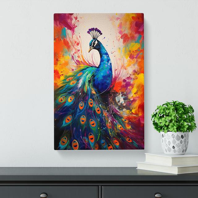 Peacock Gestural No.2 - Single Picture Frame Art Prints Latitude Vive Size: 60cm H x 40cm W x 3cm D on Productcaster.