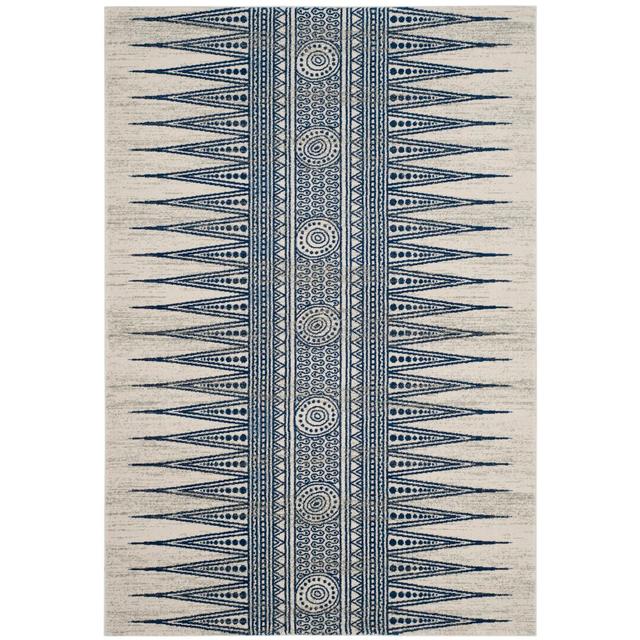 Seward Power Loom Ivory/Blue Rug Latitude Vive Rug Size: Rectangle 160 x 230cm on Productcaster.