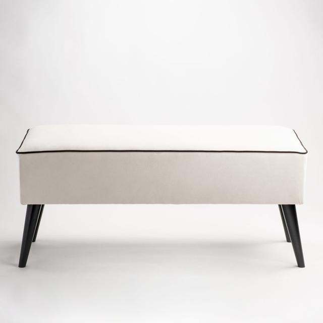 Saxonburg Upholstered Piano Bench Corrigan Studio Size: 47 H x 120 W x 35 D cm, Colour: White on Productcaster.