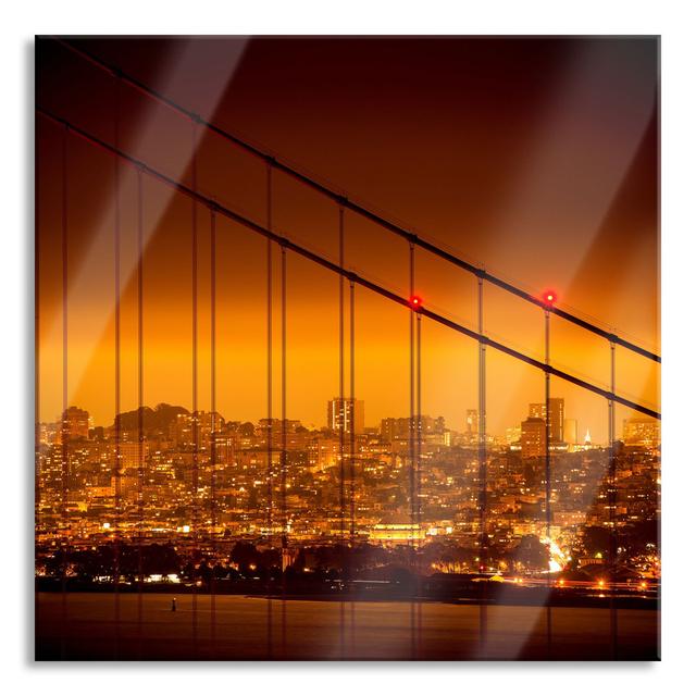 Glasbild San Francisco Skyline Brayden Studio Größe: 50 cm H x 50 cm B x 0,4 cm T on Productcaster.