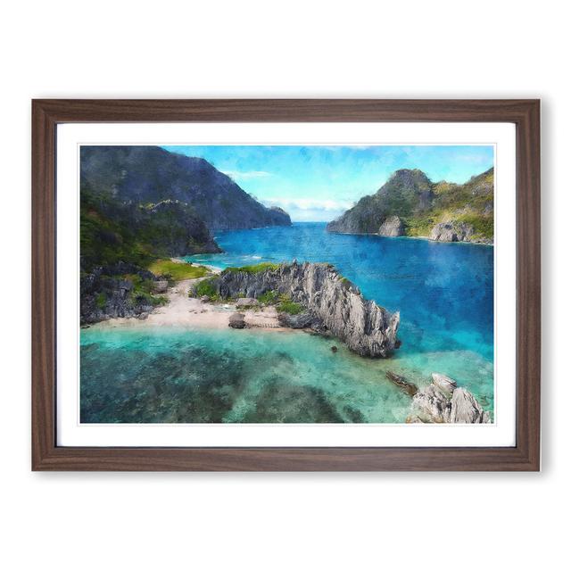 El Nido in the Philippines - Picture Frame Graphic Art East Urban Home Size: 36cm H x 48cm W x 2cm D, Frame Option: Walnut Framed on Productcaster.