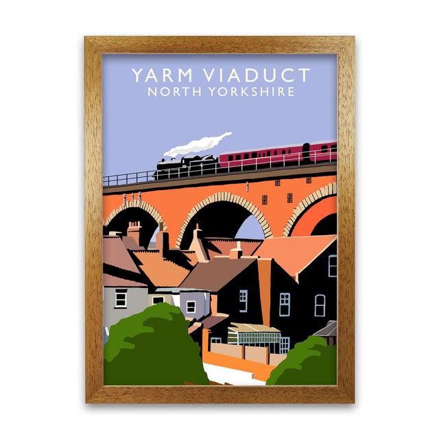 'Yarm Viaduct North Yorkshire' Framed Graphic Art Print 17 Stories Frame Options: Honey Oak, Size: 594 cm H x 42 cm W on Productcaster.