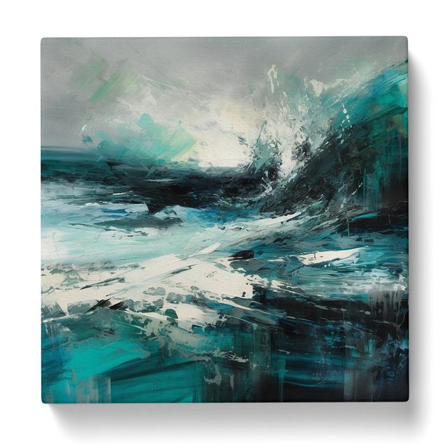 Ocean Gestural Art No.5 House of Hampton Size: 50cm H x 50cm W x 3cm D on Productcaster.