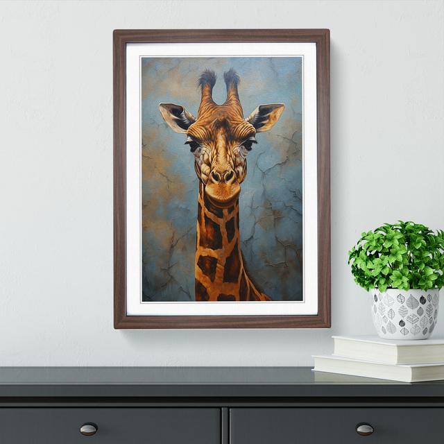 Giraffe Hard Edge Painting World Menagerie Format: Walnut Framed, Size: 46cm H x 34cm W on Productcaster.