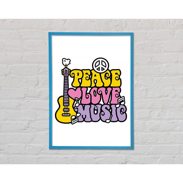 Peace Love And - Single Picture Frame Art Prints Happy Larry Size: 42cm H x 59.7cm W x 2cm D on Productcaster.